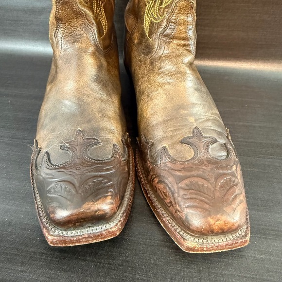 Tony Lama Vaquero Womens size 9 Brown Leather Western Cowboy Boots VF 6004 - Picture 3 of 10